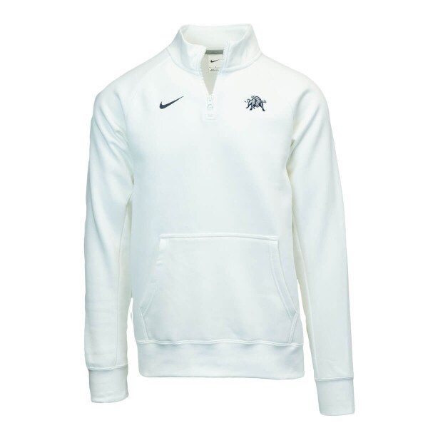 Men's White Nike 1/4-zip Crew Sweatshirt Aggie bull
